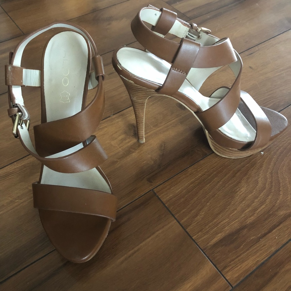Aldo Cognac high heel sandal size 8.5